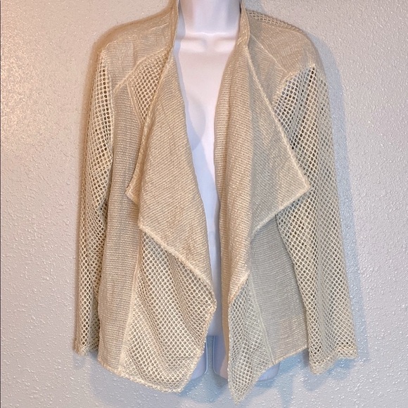 Chico's Cream Mesh Knit Cardigan Sweater - Picture 1 of 5